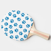 Patroon van poten, hondenpoten, blauwe poten tafeltennisbatje (Zijkant)
