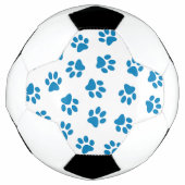 Patroon van poten, hondenpoten, blauwe poten voetbal (Voorkant)