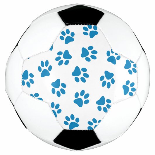 Patroon van poten, hondenpoten, blauwe poten voetbal (Voorkant)