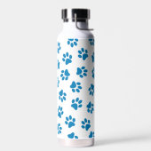 Patroon van poten, hondenpoten, blauwe poten waterfles (Links)