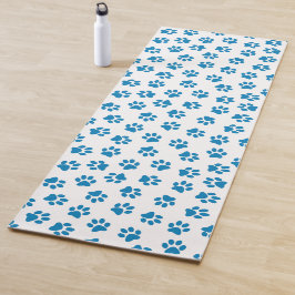 Patroon van poten, hondenpoten, blauwe poten yogamat