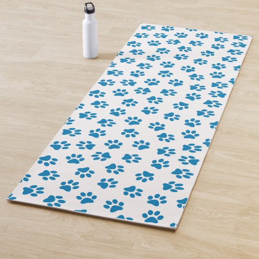 Patroon van poten, hondenpoten, blauwe poten yogamat (In situ)