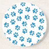 Patroon van poten, hondenpoten, blauwe poten zandsteen onderzetter (Voorkant)
