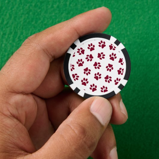 Patroon van poten, hondenpoten, Bourgondische pote Poker Chips (Hand)