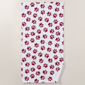 Patroon van poten, hondenpoten, Bourgondische pote Strandlaken (Voorkant)