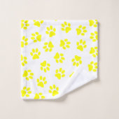 Patroon van poten, hondenpoten, gele poten bad handdoek (Wasdoekje)