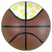 Patroon van poten, hondenpoten, gele poten basketbal (Rechts)