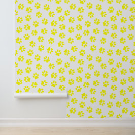 Patroon van poten, hondenpoten, gele poten behang