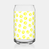 Patroon van poten, hondenpoten, gele poten blikvorm glas (Voorkant)