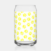 Patroon van poten, hondenpoten, gele poten blikvorm glas (Achterkant)