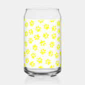 Patroon van poten, hondenpoten, gele poten blikvorm glas (Links)