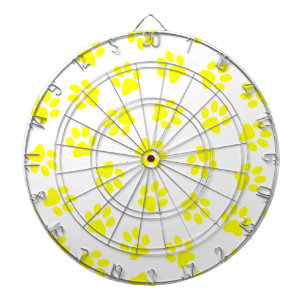 Patroon van poten, hondenpoten, gele poten dartbord