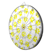 Patroon van poten, hondenpoten, gele poten dartbord (Voorkant Rechts)