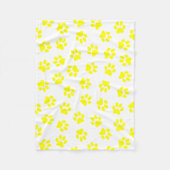 Patroon van poten, hondenpoten, gele poten fleece deken (Voorkant)