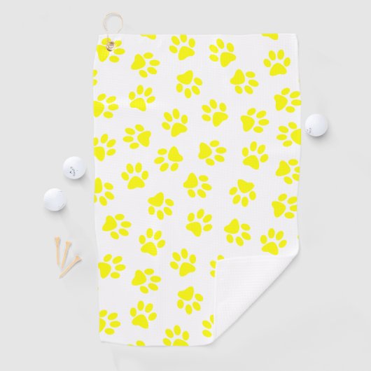 Patroon van poten, hondenpoten, gele poten golfhanddoek (Insitu)