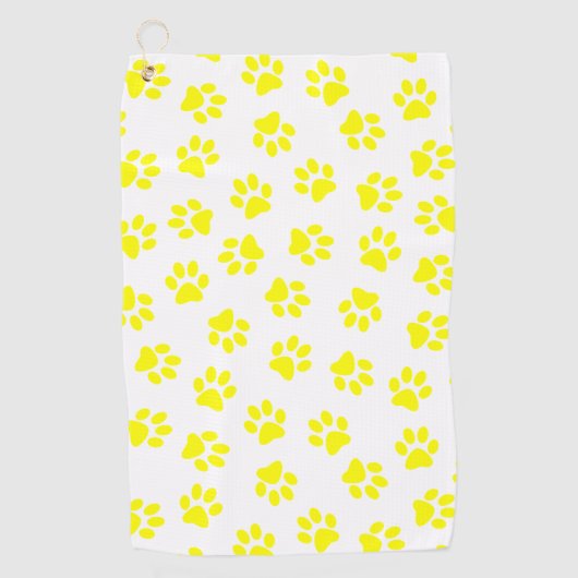 Patroon van poten, hondenpoten, gele poten golfhanddoek (Voorkant)