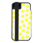 Patroon van poten, hondenpoten, gele poten incipio iPhone portemonnee hoesje (Agenda Achterkant)
