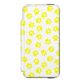 Patroon van poten, hondenpoten, gele poten incipio iPhone portemonnee hoesje (Voorkant Agenda)