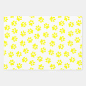 Patroon van poten, hondenpoten, gele poten inpakpapier vel (Voorkant)