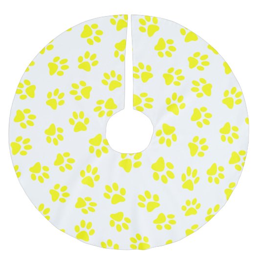 Patroon van poten, hondenpoten, gele poten kerstboom rok (Voorkant)