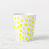 Patroon van poten, hondenpoten, gele poten latte mok (Voorkant)