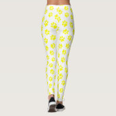 Patroon van poten, hondenpoten, gele poten leggings (Achterkant)