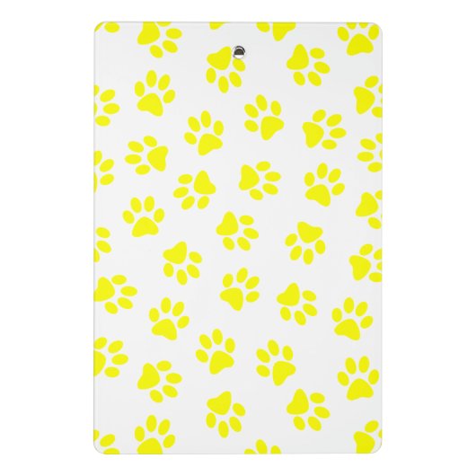 Patroon van poten, hondenpoten, gele poten mini klembord (Achterkant)