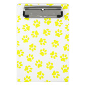 Patroon van poten, hondenpoten, gele poten mini klembord (Voorkant)