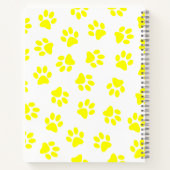 Patroon van poten, hondenpoten, gele poten notitieboek (Achterkant)