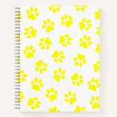 Patroon van poten, hondenpoten, gele poten notitieboek (Voorkant)