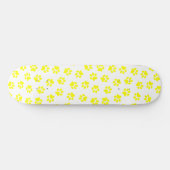 Patroon van poten, hondenpoten, gele poten persoonlijk skateboard (Horizontaal)