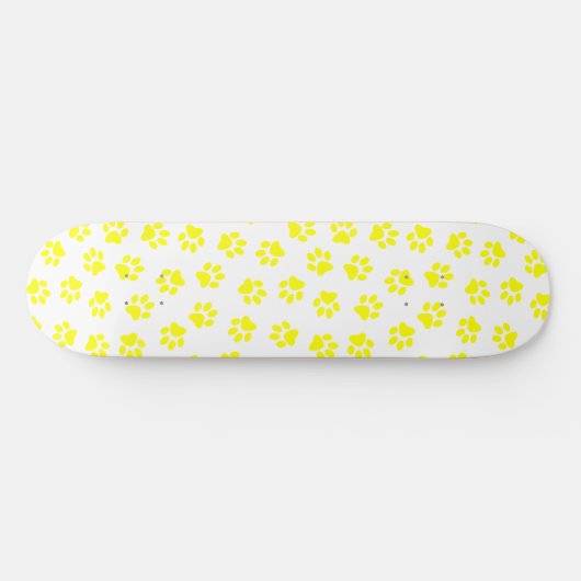 Patroon van poten, hondenpoten, gele poten persoonlijk skateboard (Horizontaal)