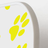 Patroon van poten, hondenpoten, gele poten pickleball paddle (Links Detail)