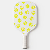 Patroon van poten, hondenpoten, gele poten pickleball paddle (Achterkant)