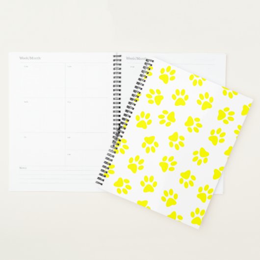 Patroon van poten, hondenpoten, gele poten planner (Display)