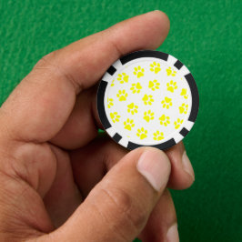 Patroon van poten, hondenpoten, gele poten poker chips