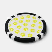 Patroon van poten, hondenpoten, gele poten poker chips (Enkel)