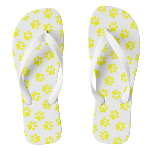 Patroon van poten, hondenpoten, gele poten teenslippers