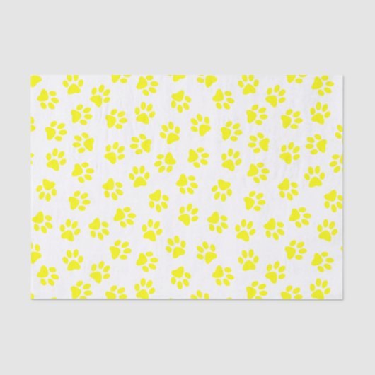 Patroon van poten, hondenpoten, gele poten tissuepapier (Voorkant)