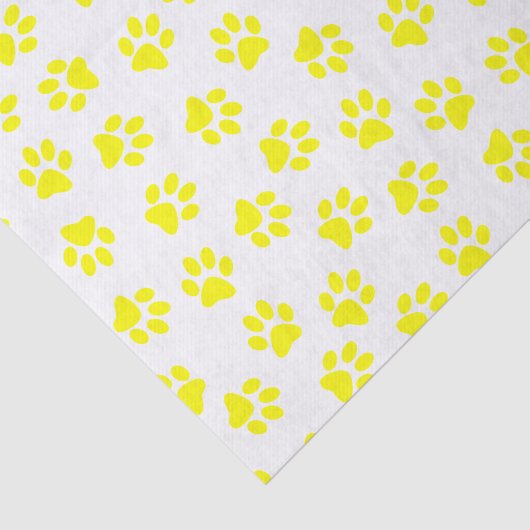 Patroon van poten, hondenpoten, gele poten tissuepapier (Detail)