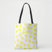 Patroon van poten, hondenpoten, gele poten tote bag (Voorkant)