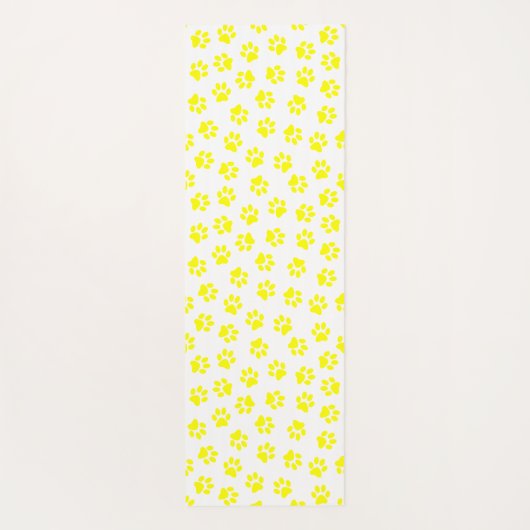 Patroon van poten, hondenpoten, gele poten yogamat (Achterkant)