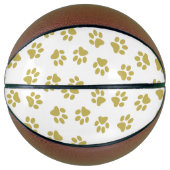 Patroon van poten, hondenpoten, gouden poten basketbal (Voorkant)