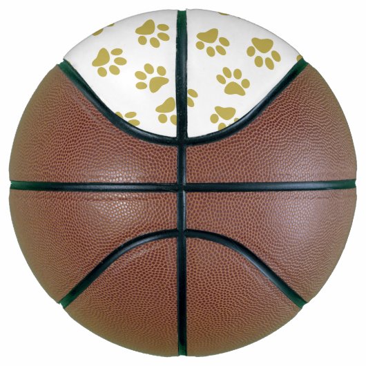 Patroon van poten, hondenpoten, gouden poten basketbal (Rechts)