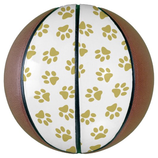 Patroon van poten, hondenpoten, gouden poten basketbal (Verticaal)