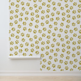 Patroon van poten, hondenpoten, gouden poten behang