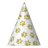 Patroon van poten, hondenpoten, gouden poten feesthoedjes (Links)