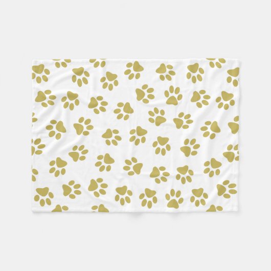 Patroon van poten, hondenpoten, gouden poten fleece deken (Voorkant (Horizontaal))