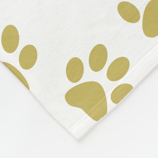 Patroon van poten, hondenpoten, gouden poten fleece deken (Hoek)