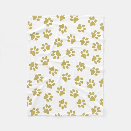 Patroon van poten, hondenpoten, gouden poten fleece deken (Voorkant)